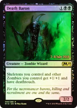 Light Play x 1 Death Baron - Foil - Prerelease Promo Core Set 2019 Variants - Image 1