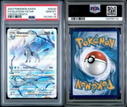 2023 POKEMON SWORD & SHIELD CROWN ZENITH #GG40 FULL ART/GLACEON VSTAR PSA 10 - Image 3