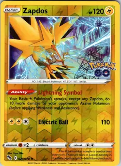 Zapdos 029/078 Pokemon GO Pokemon TCG LP Reverse Holo - Image 1