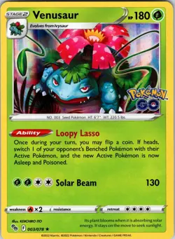 Venusaur 003/078 Pokemon GO Pokemon TCG NM Holo - Image 1
