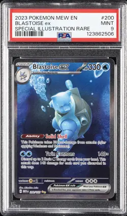2023 POKEMON MEW EN-151 SPECIAL ILLUSTRATION RARE #200 BLASTOISE EX PSA 9 - Image 1