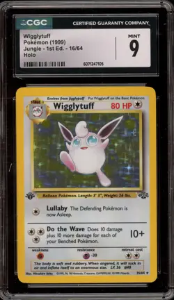 Pokemon Wigglytuff Jungle 1st Edition Holo Rare #16 CGC 9 Mint - Image 1