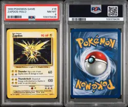 1999 POKEMON GAME SET UNLIMITED ZAPDOS-HOLO #16 - PSA 8 RARE - Image 3