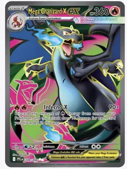 Pokemon TCG Mega Charizard X ex - 109/094 - ME02: Phantasmal Flames Full Art LP - Image 1