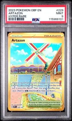 2023 Pokemon OBF EN Artazon HYPER RARE FULL ART 229/197 PSA 9 MINT - Image 1