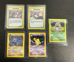 Pokemon Team Rocket Unlimited Holo Lot Dark Machamp Swirl Hypno Arbok Trainer - Image 1