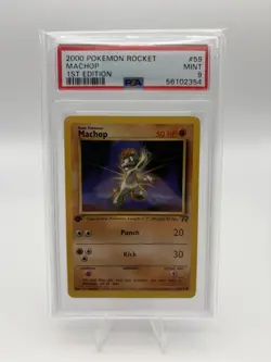 Pokemon Machop Team Rocket 1st Edition #59/82 English 2000 PSA 9 - Image 1