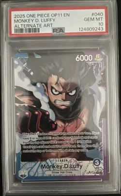 2025 One Piece OP11 Monkey D. Luffy #040 Alternate Art PSA 10 GEM MINT - Image 1
