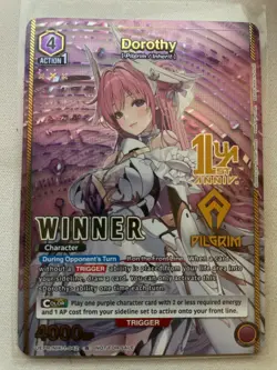 Union Arena Dorothy WINNER Promo Card 1st Anniversary NIK-3-042 Purple English - Image 2