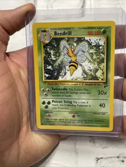 Pokemon TCG Beedrill Base Set 2 21/130 Regular Unlimited Rare NM Vintage Card - Image 1