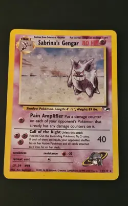 Pokemon TCG Sabrina's Gengar Holo Rare Card 14/132 Gym Heroes - Image 1