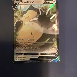 Pokemon Snorlax V Ultra Rare Full Art Holo Game Card Sword & Shield Pokemon TCG - Image 1