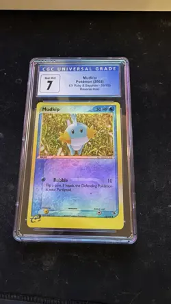 Pokemon Mudkip Reverse Holo TCG Ruby & Sapphire Card 59/109 CGC 7 NM - Image 1