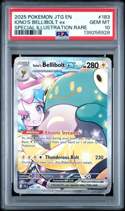 PSA GEM MT 10 - Iono'S Bellibolt Ex 183 Pokemon Jtg En-Journey Together - Image 1