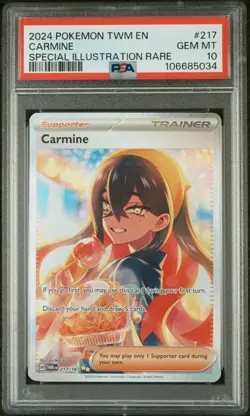 2024 Pokemon SV Twilight Masquerade TWM EN Carmine #217/167 PSA 10 - Image 1