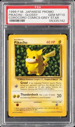 1999 Pokemon Ivy Pikachu CoroCoro Comics Japanese Glossy Promo #025 PSA 10 - Image 1