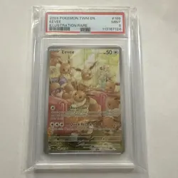 Pokemon Eevee Twilight Masquerade Illustration Rare #188 PSA 9 Mint - Image 1