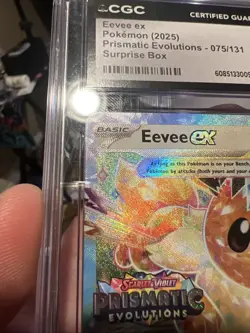 CGC 10 Eevee ex 075/131 Stamped Ultra Rare Prismatic Evolutions Pokemon TCG - Image 3