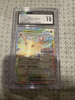 CGC 10 Leafeon ex 006/131 Stamp Prismatic Evolutions Surprise Box Promo Pokemon - Image 1