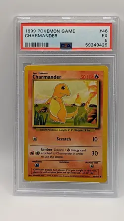 1999 Pokemon Base Set Charmander 46/102 PSA 5! - Image 1