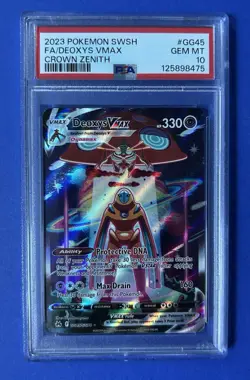 2023 Pokemon Swsh FA/Deoxys VMax Crown Zenith #GG45 PSA 10 GEM MT - Image 1