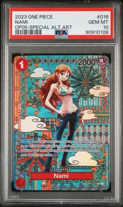 2023 One Piece OP05 Awakening Of The New Era SP Alternate Art Nami PSA 10 - Image 1