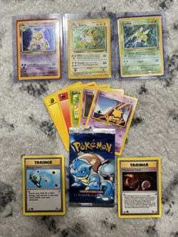 Pokemon TCG Vintage Mid Era 37 Card Lot + Empty Base Set Shadowless Art Pack - Image 1