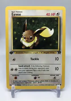 Eevee 55/82 Team Rocket 1st Edition Near Mint Common Pokemon Card - Image 1