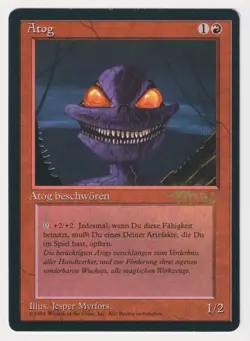 Gold Signed German Atog HP Revised FBB Artist Jesper Myrfors Dated 96 MTG Magic! - Image 1