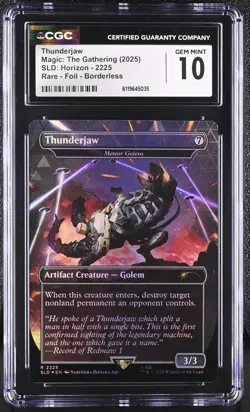 MTG SLD Thunderjaw #2225 CGC GEM MINT 10 (Meteor Golem) Foil Borderless Horizon - Image 1