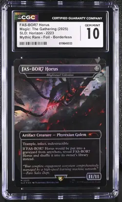 MTG SLD FAS-BOR7 Horus #2223 CGC 10 Blightsteel Colossus Foil Borderless Horizon - Image 1
