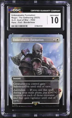 MTG SLD Unbreakable Formation #7052 CGC GEM MINT 10 Foil Borderless God of War - Image 1