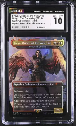 MTG SLD Freya, Queen of the Valkyries #2215 CGC 10 (Iroas, God of Victory) Foil - Image 1