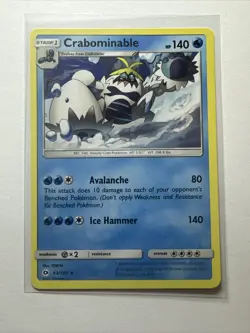 Sun & Moon Crabominable 43/149 Rare Pokemon Card - Image 1