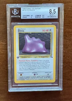 1999 Pokemon Fossil 1st Edition #03 Ditto BGS 8.5 - Image 1