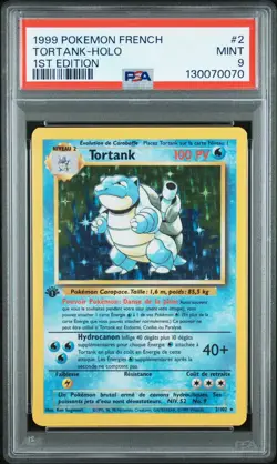 1999 POKEMON FRENCH 1ST ED #2 TORTANK-HOLO PSA 9 - Image 1