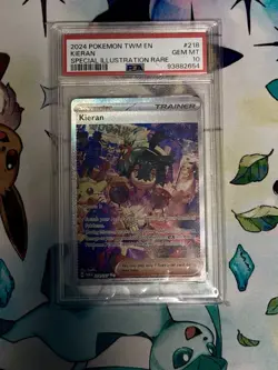 2024 POKEMON TWM EN-TWILIGHT MASQUERADE SPECIAL ILLUSTRATION RARE KIERAN PSA 10 - Image 1