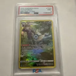 2022 POKEMON SWORD & SHIELD BRILLIANT STARS #TG02 FULL ART/VAPOREON PSA 9 - Image 1