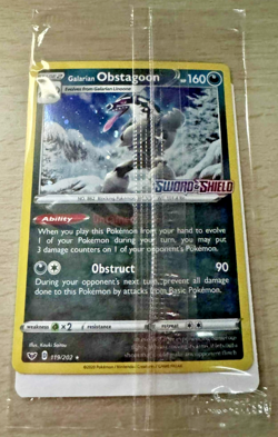 *Sealed* Pokemon TCG Galarian Obstagoon Holo Sword & Shield Stamp Promo 119/202 - Image 1
