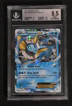 2016 Pokemon XY Vaporeon EX 24/83 Generation BGS 8.5 - Image 1