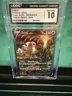 Pokemon Entei V GG36/GG70 Crown Zenith Galarian Gallery Holo CGC 10 Gem Mint - Image 1