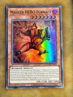 Yugioh Masked HERO Furnace MZMU-EN015 Super Rare 1st Ed NM - Image 1