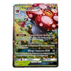 Vileplume GX 4/236 Cosmic Eclipse NM Ultra Rare Pokemon Card - Image 1