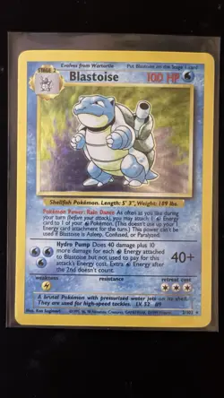 Pokemon Blastoise 100 HP Holo Rare Base Set Stage 2 Card 2/102 English 1999 - Image 2