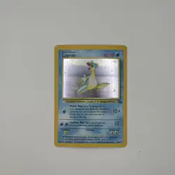 Pokemon TCG Lapras Fossil Holo Unlimited Rare Card 10/62 HP - Image 1