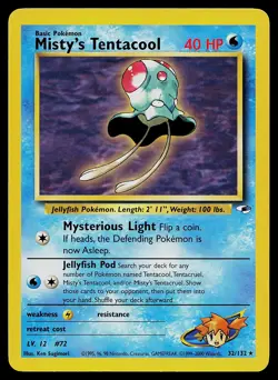 Pokemon Card - Misty's Tentacool Gym Heroes 32/132 Rare Non Holo - Image 1