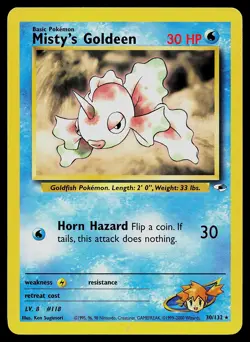Pokemon Card - Misty's Goldeen Gym Heroes 30/132 Rare - Image 1