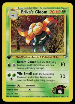 Pokemon Card - Erika's Gloom Gym Heroes 46/132 Uncommon 1st Edition - Image 1