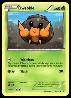 Dwebble 6/101 Pokemon Card Noble Victories Common 60 HP Lightly Played NR - Image 1