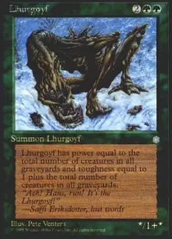 MTG Lhurgoyf, Ice Age, Heavily Played, English - Image 1